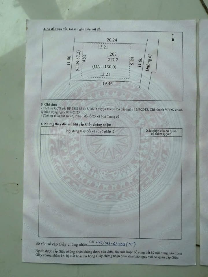 Đất nền Huyện Hiệp Hòa 220m² giá 600 triệu - Cơ hội đầu tư hấp dẫn!