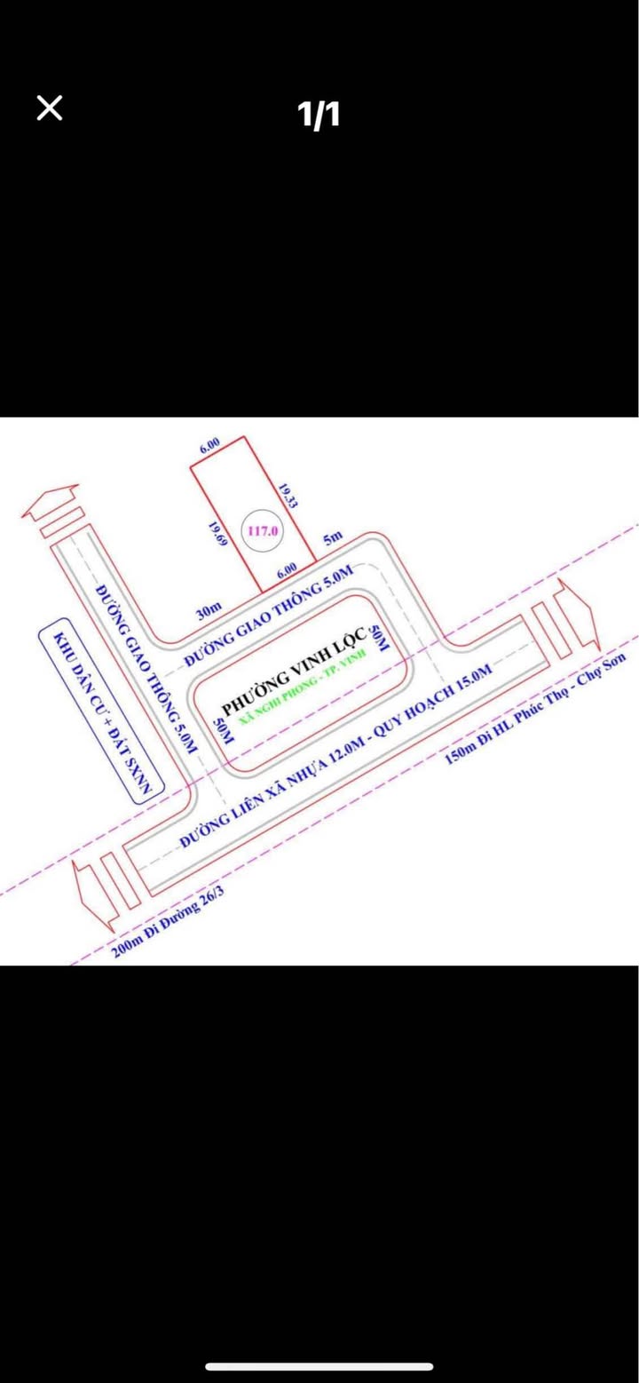 Đất nền xóm 5 Nghi Phong 117m² giá 1.8 tỷ - Cơ hội đầu tư hấp dẫn!