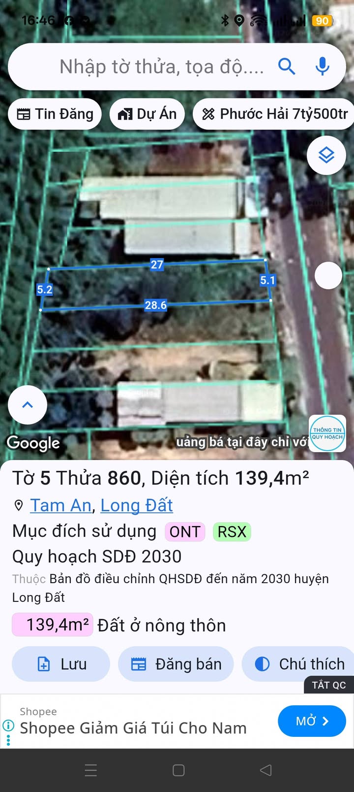 Lô đất mặt tiền đường nhựa số 5, xã Tam Phước, 136m² giá 1.5 tỷ - Đầu tư sinh lời ngay!