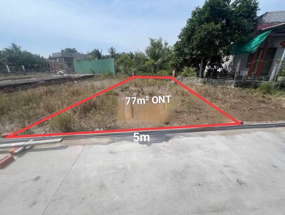 Đất thổ cư 77m² đường xe ôtô xã Nhựt Ninh - Giá chỉ 320 triệu!