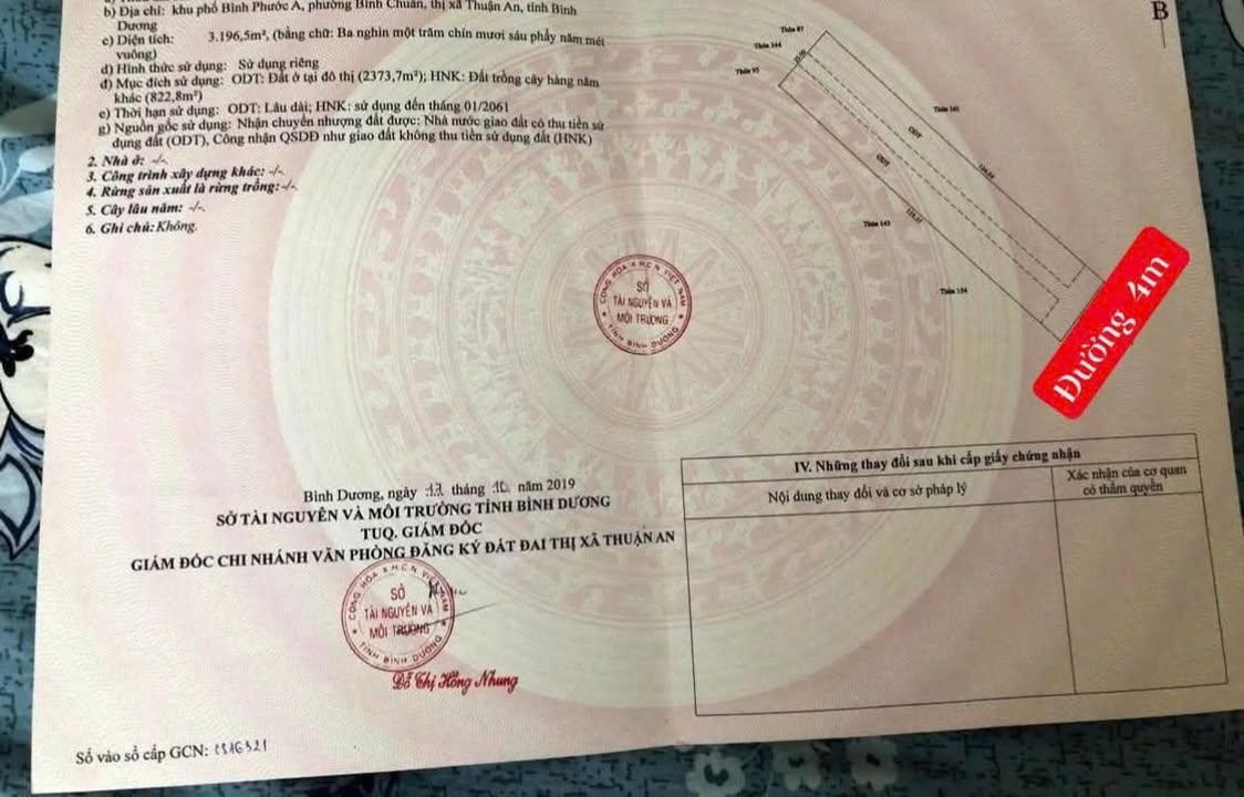 Đất nền Bình Chuẩn, Thuận An 3196m² giá 31.96 tỷ - Tiềm năng đầu tư lớn!