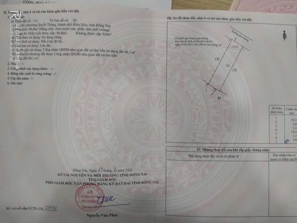 Bán lô đất 97m² phường Thống Nhất, Biên Hòa - Sổ riêng thổ cư, giá 2 tỷ!