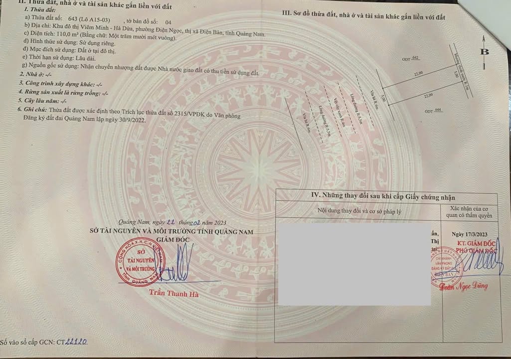 Đất nền ven biển Đà Nẵng 110m² giá 3.x tỷ - Cơ hội đầu tư sinh lời tốt!