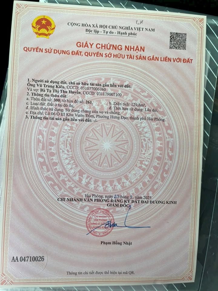 Nhà bán khu Vường Đốm, phường Hưng Đạo, Hải Phòng 129.8m² - Vị trí đắc địa, tiện ích đầy đủ!