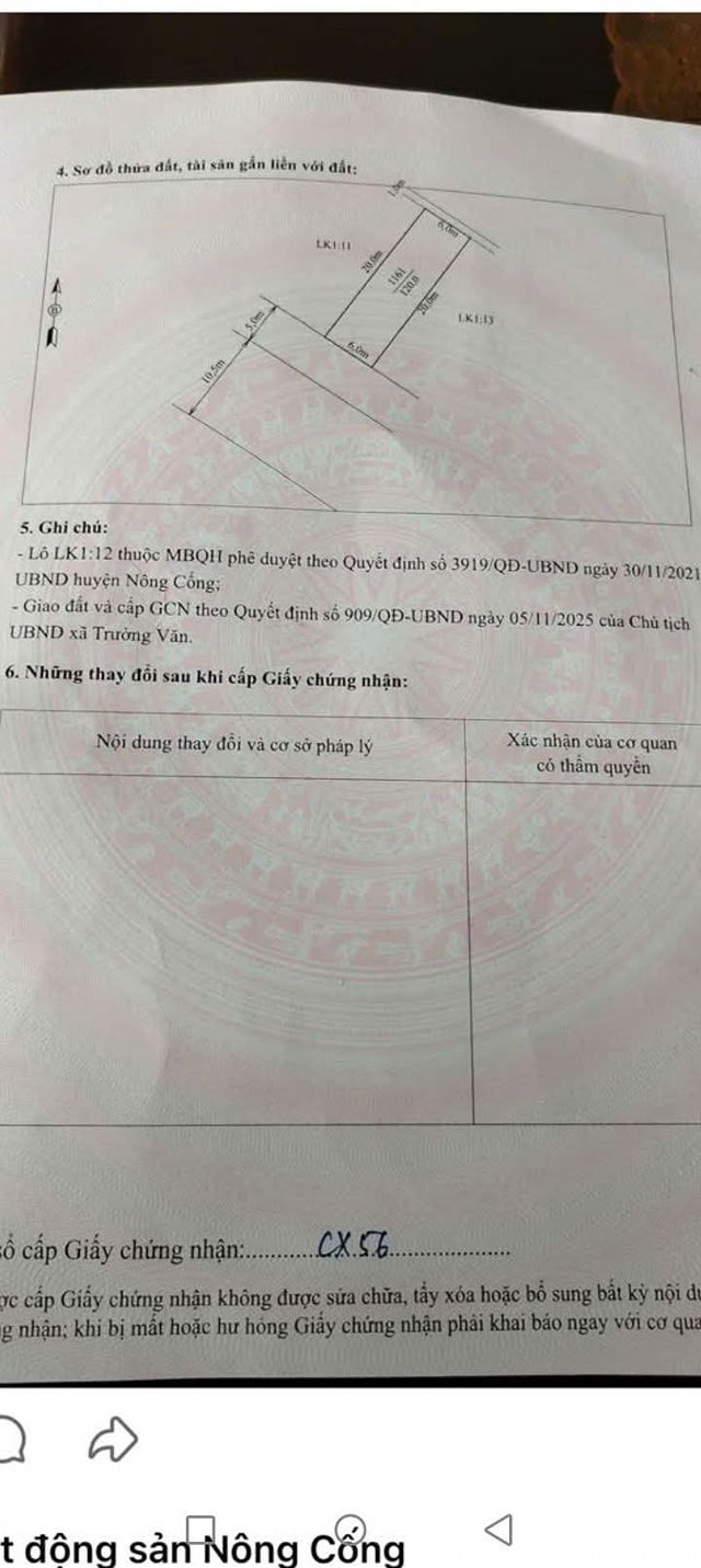 Đất nền Nông Cống 120m² giá 1.165 tỷ - Cơ hội đầu tư tuyệt vời!