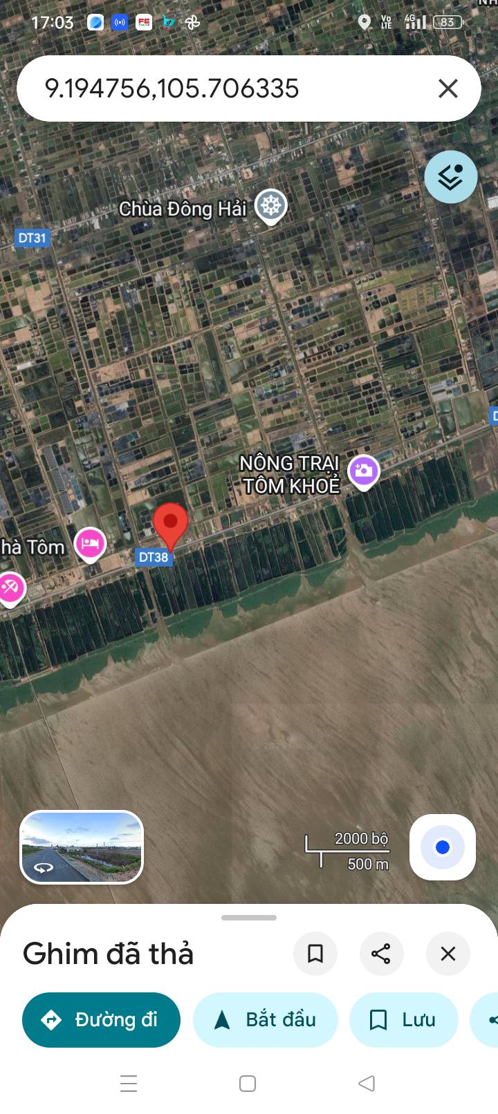 Đất nền Farm 4100m² tại Đê Biển, Bạc Liêu - Giá tốt, thương lượng ngay!