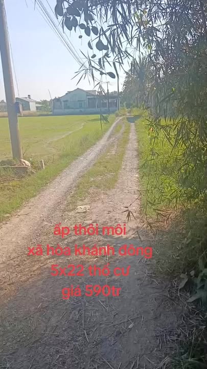 Đất nền 105m² tại Hòa Khánh Đông, Đức Hòa giá 590 triệu - Sổ hồng chính chủ, thổ cư 100%!