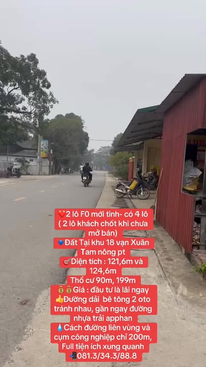 Đất nền khu 18 Vạn Xuân, Tam Nông 121,6m² - Đầu tư sinh lời ngay!