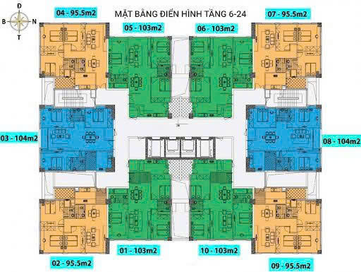Căn hộ 3PN Toà N03T1 Xuân Đỉnh 95m² giá 11 tỷ - Full nội thất, chỉ việc vào ở!