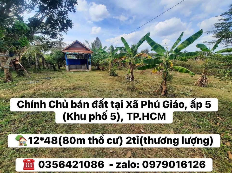 Đất thổ cư 576m² tại Xã Vĩnh Hoà, Huyện Phú Giáo - Chính chủ cần bán gấp!