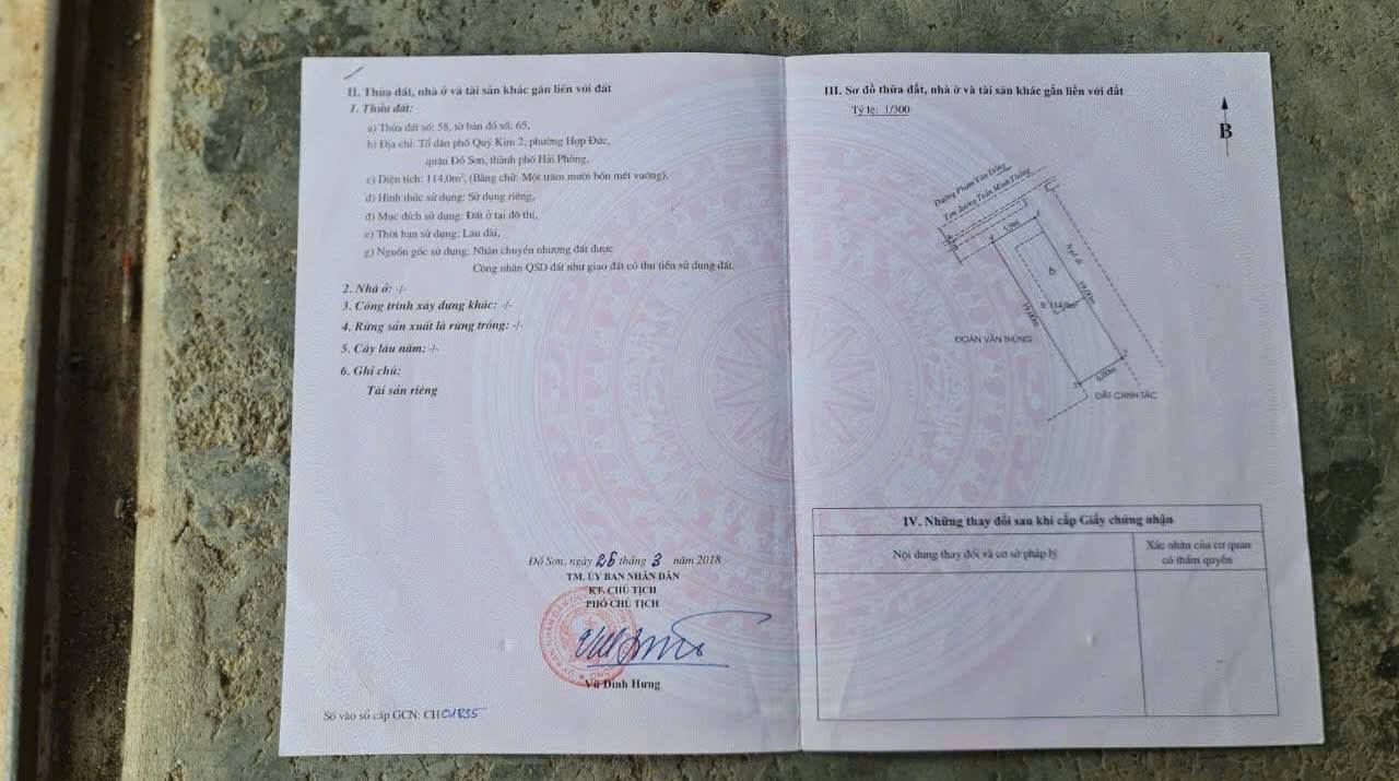 Đất nền 114m² Trần Minh Thắng, Đồ Sơn giá 2.907 tỷ - Đầu tư sinh lời tiềm năng!