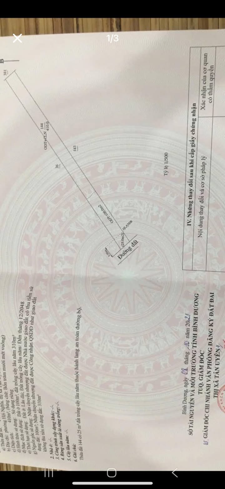 Đất thổ cư Khu phố 5, Hội Nghĩa, Tân Uyên 1600m² giá 5 tỷ - Sổ hồng chính chủ!