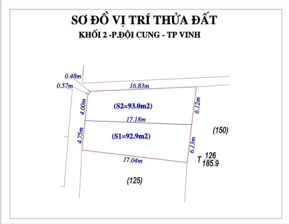 Đất nền Đội Cung, TP Vinh 93m² giá 1 tỷ - Đường ô tô vào tận nhà!