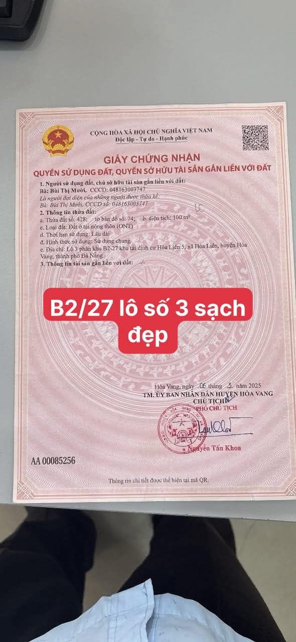 Đất nền Hòa Liên 100m² giá 3.25 tỷ - Vị trí đẹp, hạ tầng hoàn thiện