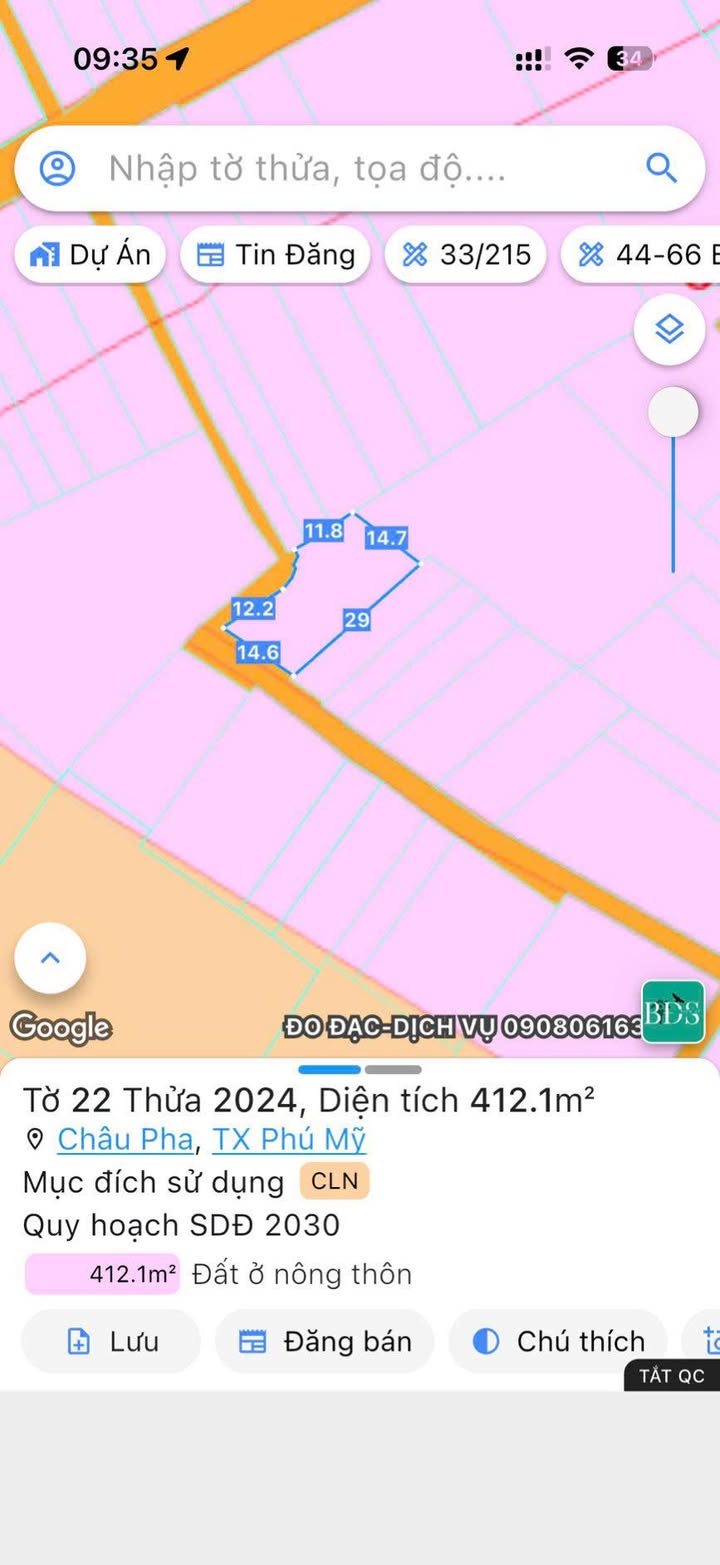 Đất nền Châu Pha 812m² giá 1.4 tỷ - Sở hữu 2 mặt tiền hiện hữu!