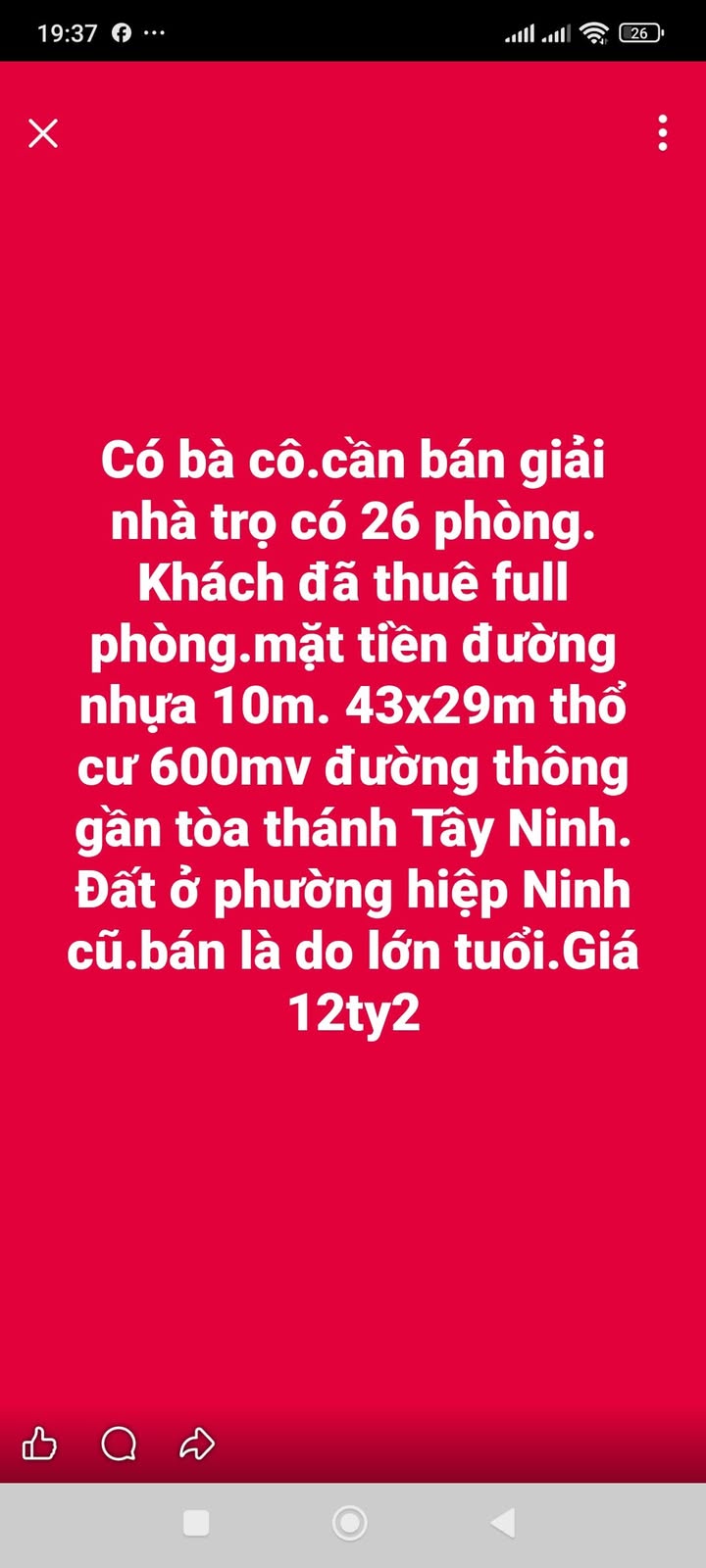 Nhà trọ 26 phòng tại Phường Hiệp Ninh - Diện tích 1247m², Giá 12.2 tỷ, Hiện đang cho thuê full phòng!