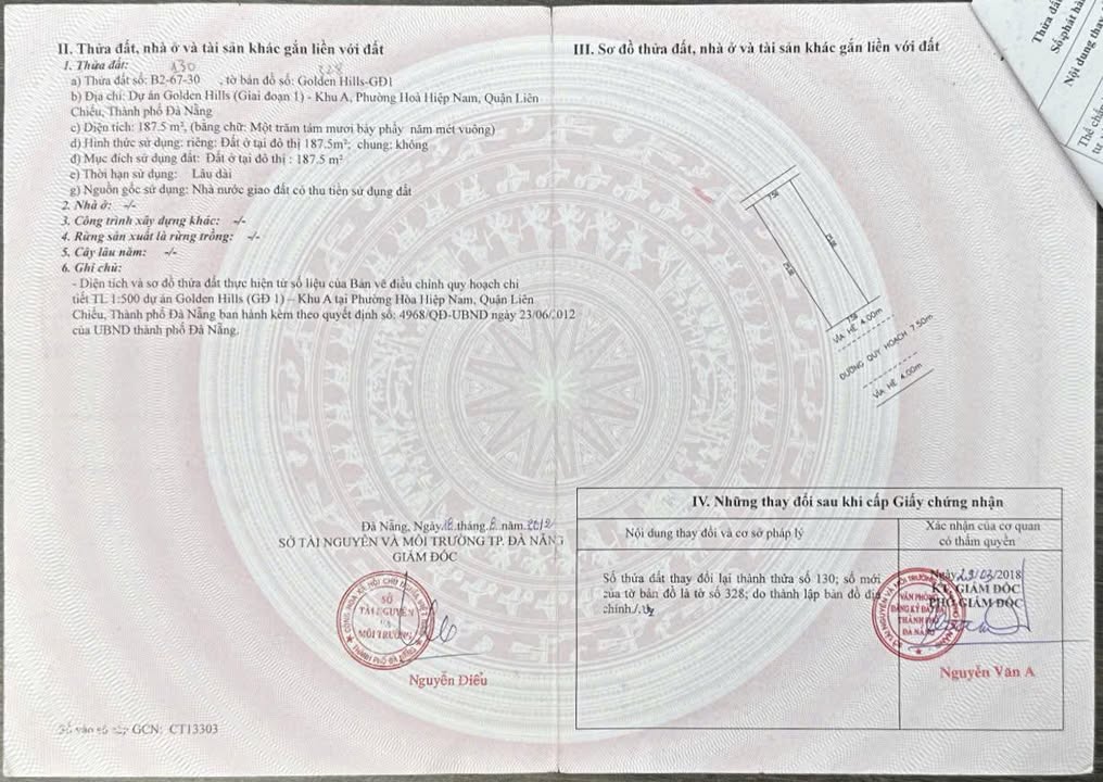 Biệt thự Godenhills Đà Nẵng 187m² giá 6.2 tỷ - Sổ hồng chính chủ!