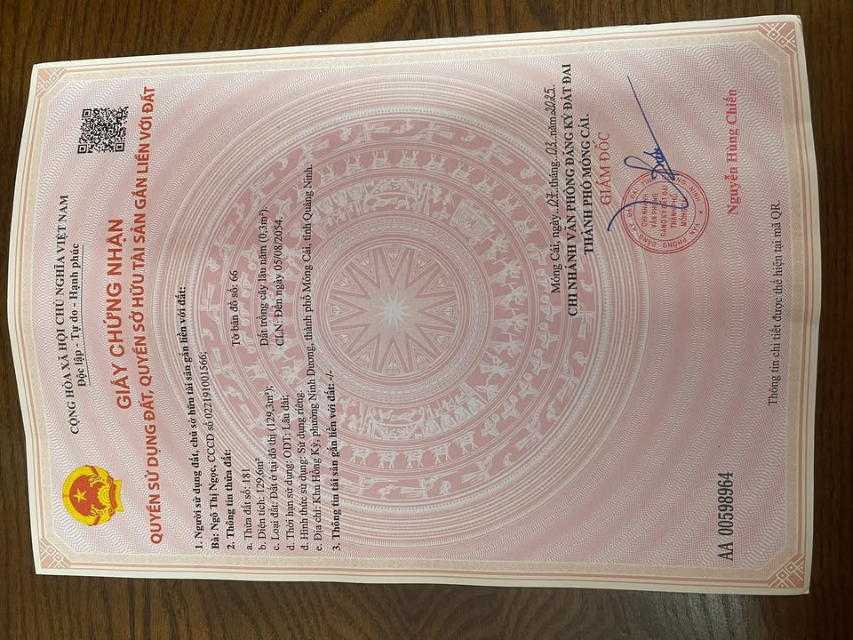 Đất nền đường Trần Hưng Đạo, Móng Cái 129.6m² - Giá siêu rẻ, cơ hội đầu tư tốt!