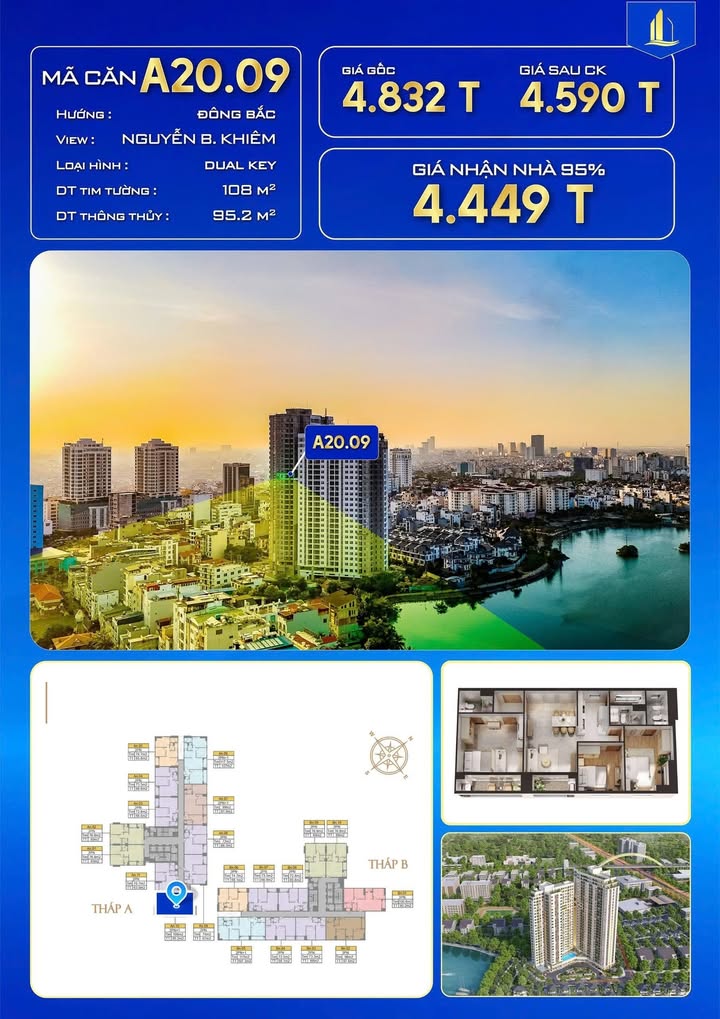 Căn hộ Nguyễn Bỉnh Khiêm, Quận Gò Vấp, 95m² giá 4.449 tỷ - View đẹp đêm lung linh!