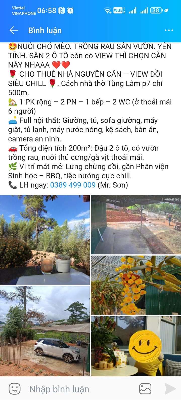 Nhà cho thuê Đà Lạt 200m² - Không gian yên bình, thoải mái nuôi thú cưng!