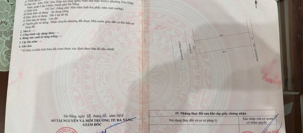 Đất nền Đàm Thanh 7, Đà Nẵng 102m² giá 3.6 tỷ - Cơ hội đầu tư duy nhất!