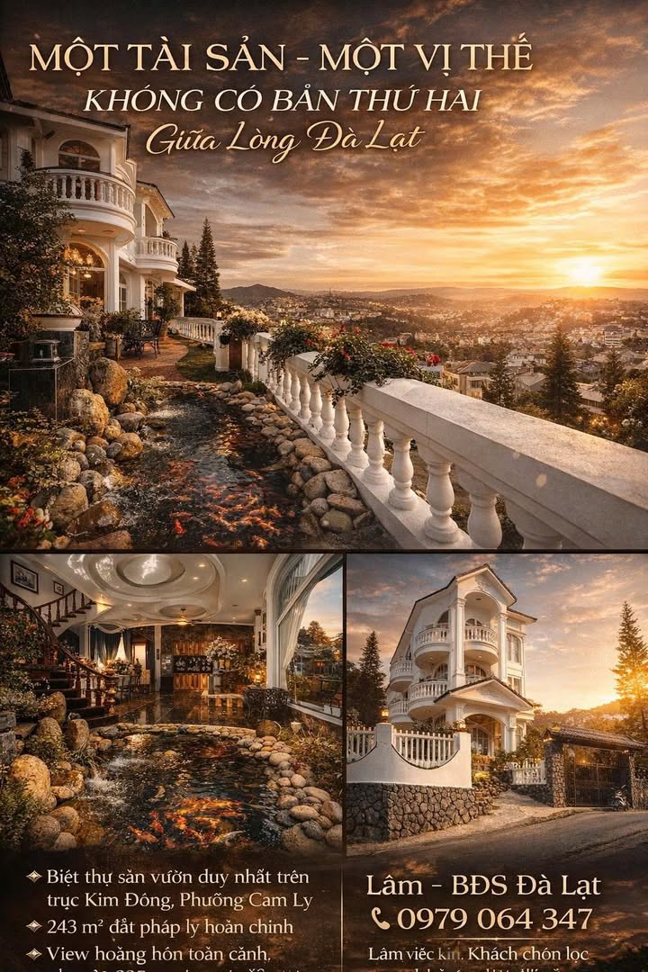 Biệt thự sân vườn Kim Đồng, Đà Lạt 243m² - View hoàng hôn tuyệt đẹp!