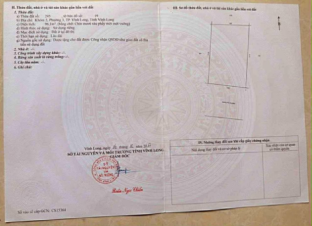 Nhà mặt tiền Đường Phó Cơ Điều, Phường 3, Vĩnh Long - 96m² giá 3.5 tỷ - Cơ hội đầu tư hấp dẫn!