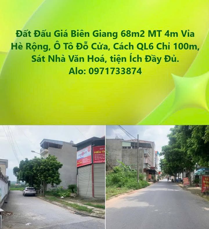 Đất Đấu Giá Biên Giang 68m² giá thỏa thuận - Diện tích rộng, ô tô đỗ cửa!