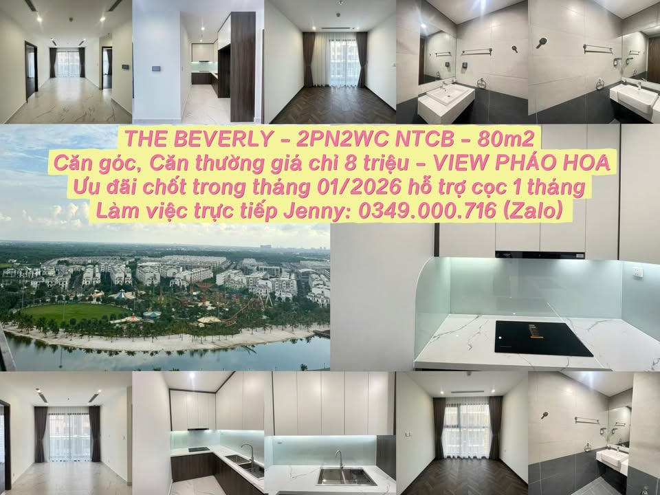 Căn hộ The Beverly Quận 9 80m² giá 8 triệu - Hỗ trợ cọc 1 tháng!
