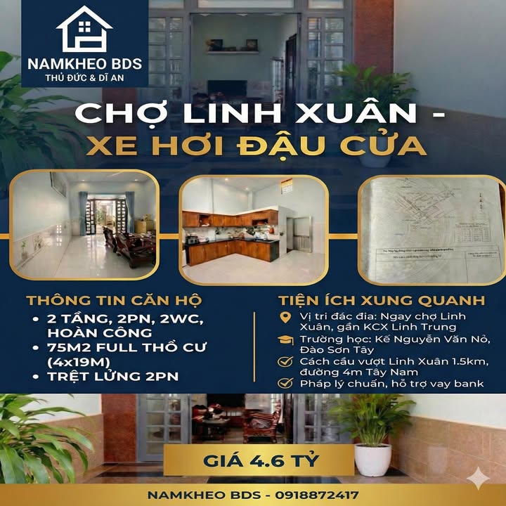 Nhà đẹp phường Uyên Hưng 75m² giá 4.6 tỷ - Sẵn sàng vào ở ngay!