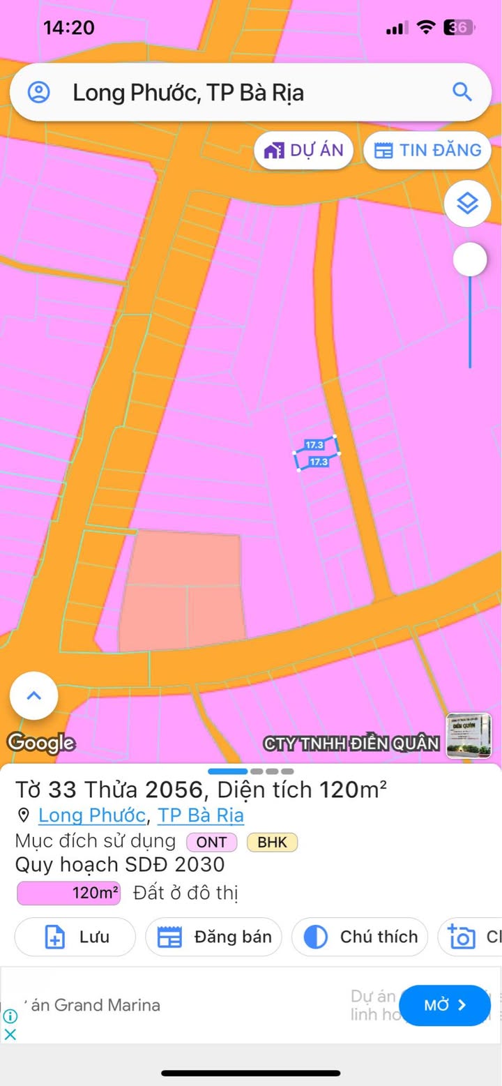 Đất nền 119m² tại Ấp Phước Hưng Long Phước, TP Bà Rịa - Cơ hội đầu tư sinh lời!