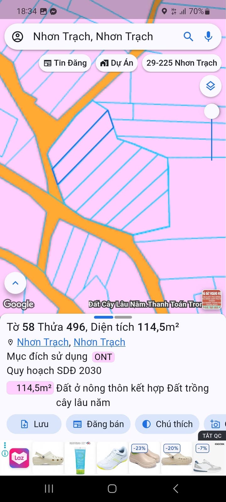 Đất nền thổ cư 114m² tại Xã Phước Thiền, Nhơn Trạch - Giá chỉ 2 tỷ, ô tô vào tận nơi!