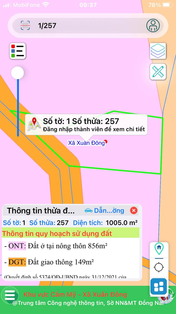 Đất nền 360m² xã Xuân Đông, Cẩm Mỹ giá chỉ 600 triệu - Cơ hội đầu tư không thể bỏ lỡ!