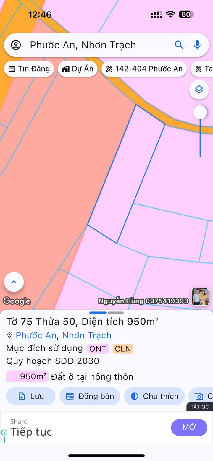 Đất thổ cư 300m² tại Xã Phước An, Huyện Nhơn Trạch - Giá chỉ 8 tỷ, thông đường ô tô!