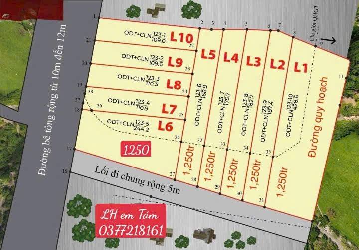 Đất nền Cam Phúc Bắc 428m² giá 1.2 tỷ - Sổ đỏ chính chủ, xây nhà vườn lý tưởng!