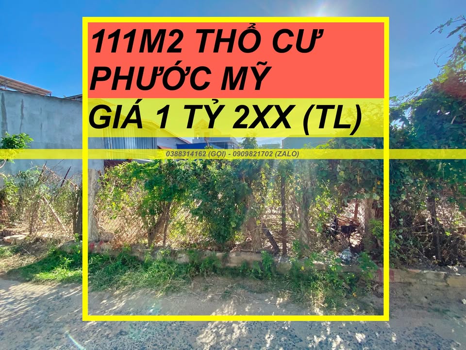 Đất thổ cư Phước Mỹ 111m² giá 1.25 tỷ - Đầu tư sinh lời ngay!