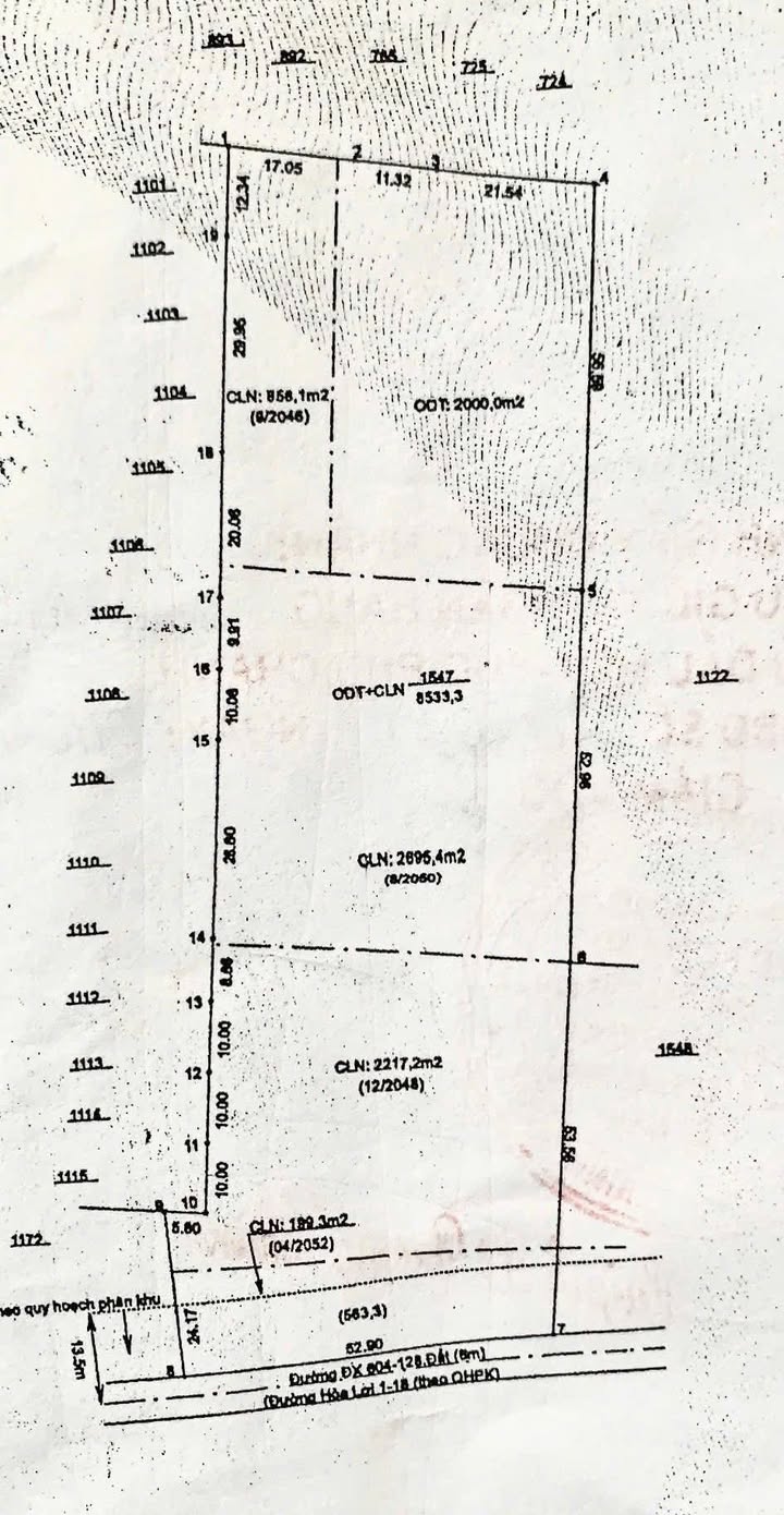Đất nền Hòa Lợi Bến Cát 8533m² giá 6,5 triệu - Mặt tiền rộng, kinh doanh thuận lợi!