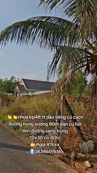 Đất nền Khu phố 4B, Thị trấn Dầu Tiếng 300m² - Gần Đường Hùng Vương, Sẵn sàng đầu tư!