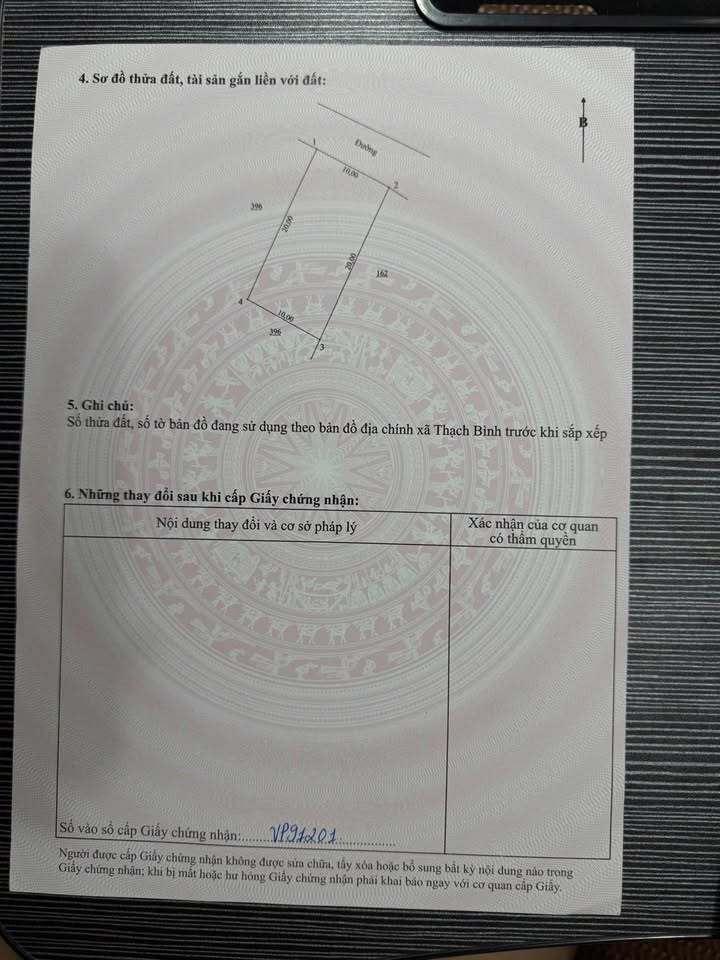 Đất thổ cư thôn Tây, xã Thạch Bình 200m² giá 1.8 tỷ - Sổ hồng chính chủ
