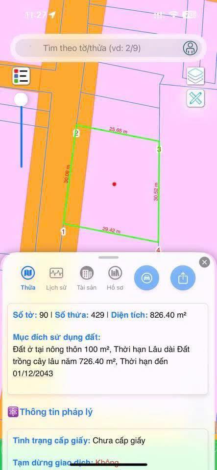 Đất mặt tiền Bê Tông Chính, xã Phú Hòa, 870m² - Đầu tư sinh lời ngay!