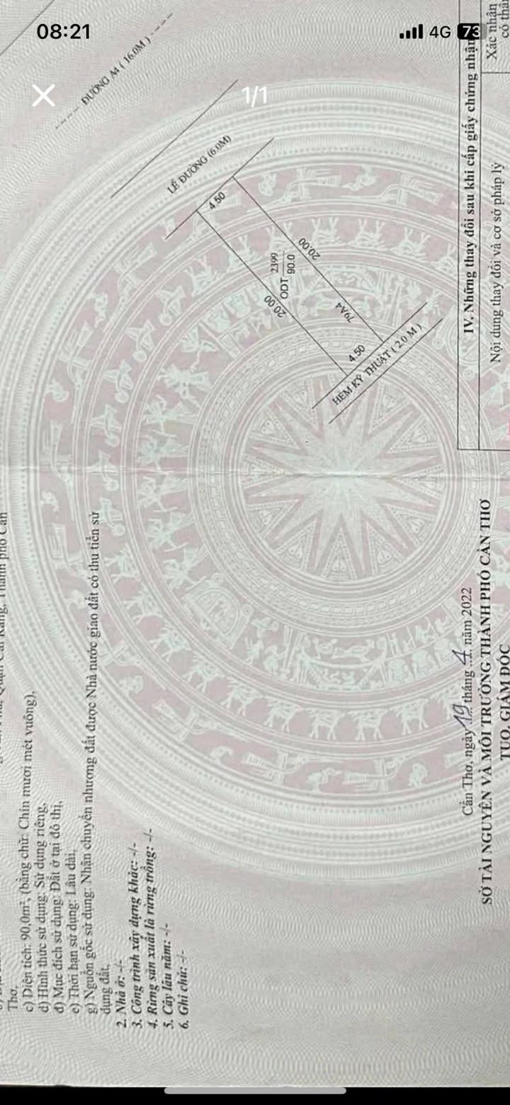 Đất nền khu dân cư Tân Phú, Cần Thơ 90m² giá 2.2 tỷ - Sổ hồng chính chủ!