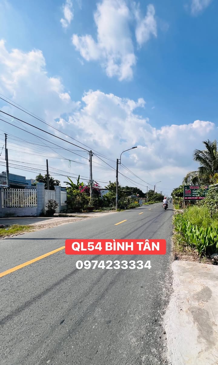 Đất nền mặt tiền QL54 Bình Tân 200m² giá 1.699 tỷ - Cơ hội đầu tư tuyệt vời!