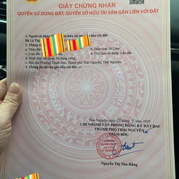 Đất thổ cư 164m² Thịnh Đán - Sổ đỏ chính chủ, giá chỉ 2 tỷ!