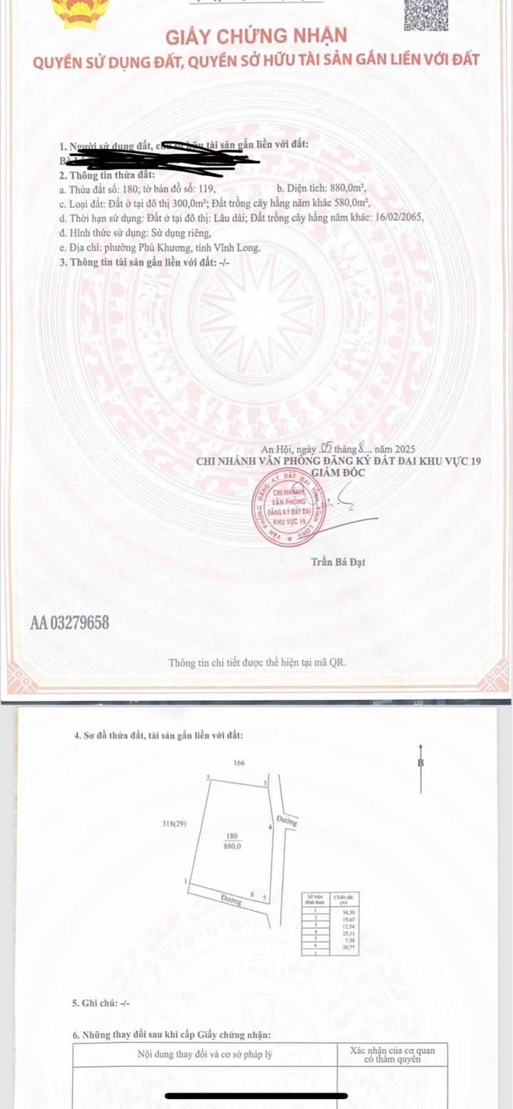 Đất nền xã Phú Hưng, Bến Tre 880m² giá 1.936 tỷ - Cơ hội đầu tư tuyệt vời!