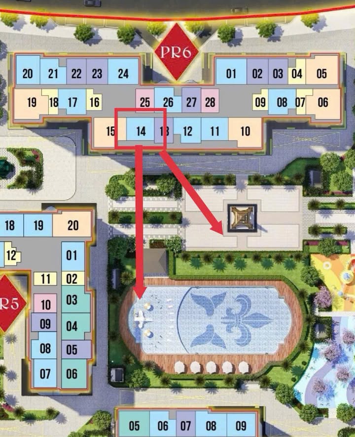 Căn hộ 2PN Vinhomes Ocean Park Gia Lâm 63.8m² giá 4.4 tỷ - Hướng Tây Nam, View bể bơi