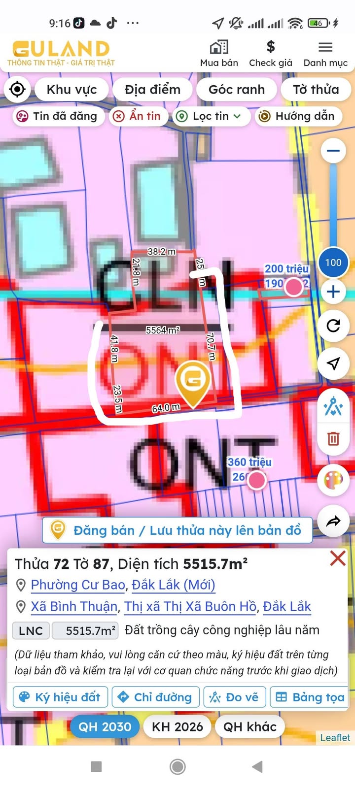 Đất thổ cư 6.2 sào tại Cư Bao, Buôn Hồ - Giá chỉ 4.2 tỷ, đầu tư sinh lời!