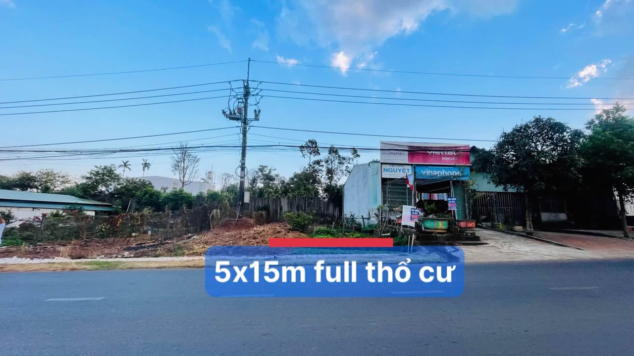 Bán đất mặt tiền Phạm Hùng, Biển Hồ 75m² - Cơ hội đầu tư sinh lời!