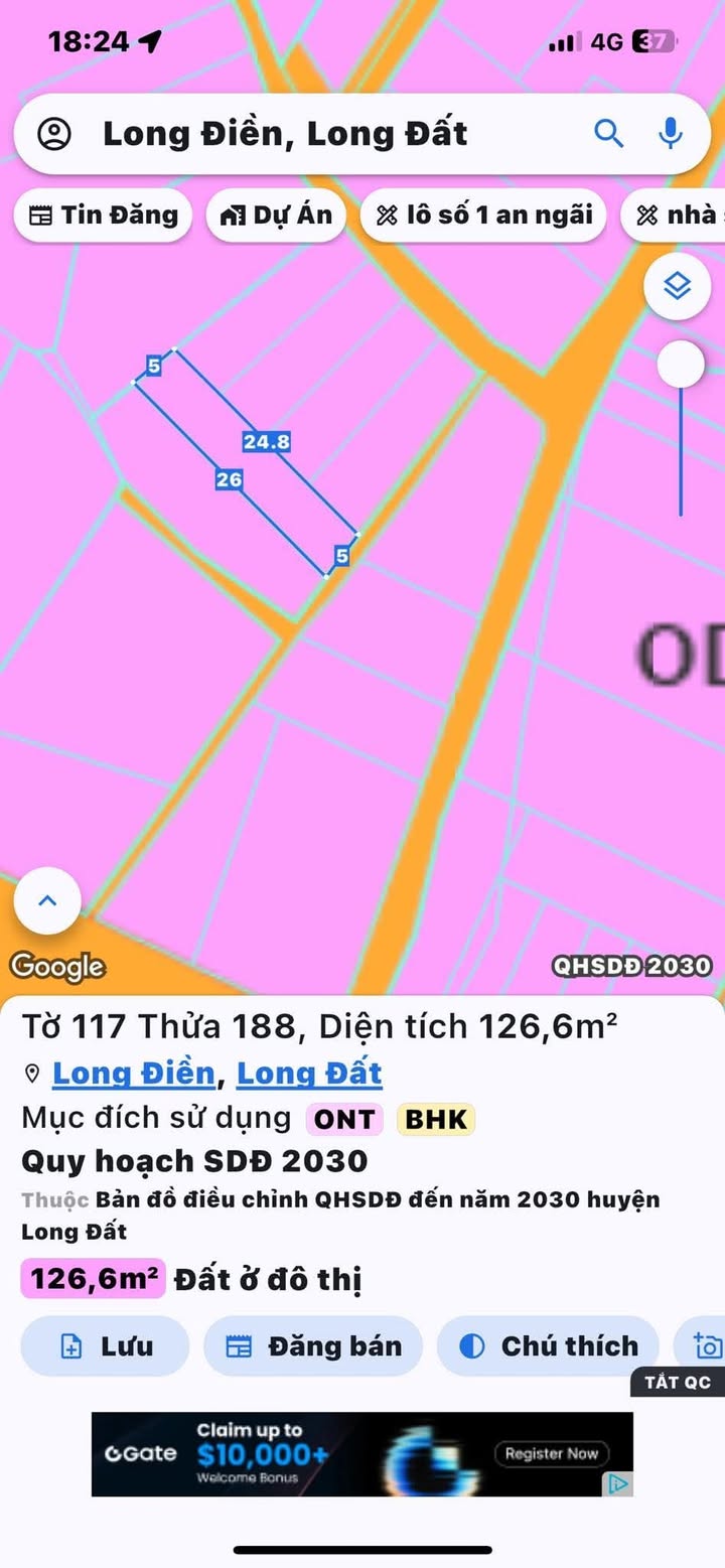 Đất nền đẹp 130m² gần nhà hát Long Điền chỉ 1.15 tỷ - Sổ đỏ chính chủ