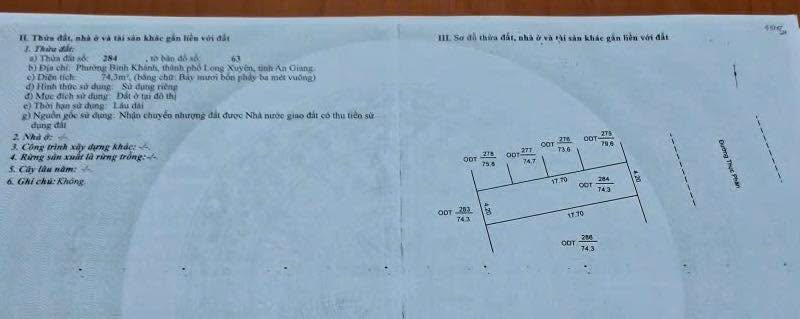 Đất nền mặt tiền công viên Thục Phán, Bình Khánh 743m² giá 2 tỷ - Cơ hội đầu tư tuyệt vời!