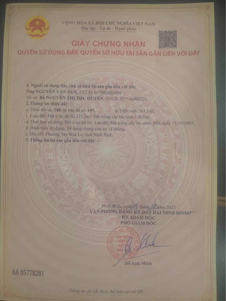 Đất nền thôn Bái Cũ, phường Tây Hoa Lư 253m² giá chỉ 1.5 tỷ - Cơ hội đầu tư hấp dẫn!